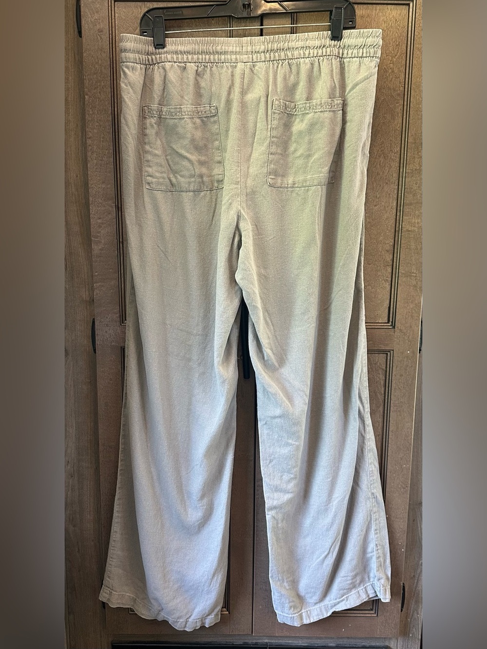 Old Navy Light Grey Drawstring Linen Pants Size Large - Picture 2 of 8
